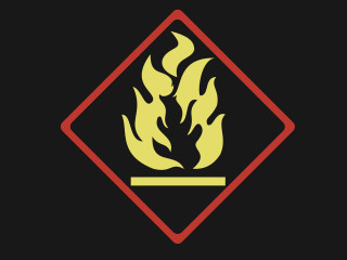 Yellow red fire hazard sign - altichiero free wallpaper
