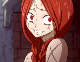 Redhaired yandere portrait brickwall smile - a brick wall behind her free wallpaper