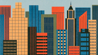 City clocktower skyline blue sky - chris ware free wallpaper