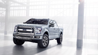 Silver truck parked building light - a foggy background free wallpaper