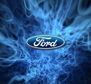 Ford logo blue background smoke - free cars wallpaper for tablet