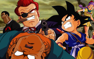 Cartoon group people guns pumpkin - a cartoon of a group free wallpaper for desktop