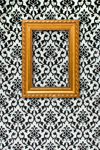 Picture frame wall pattern gold - a picture frame free wallpaper for mobile