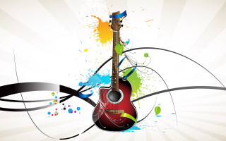 Guitar splash paint neck colorful - a splash of paint free wallpaper for desktop