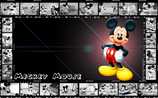 Mickey collage blackwhite red white - pop art free wallpaper