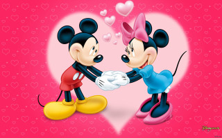 Mickey minnie touching hands valentine - free valentines wallpaper