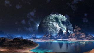 Planet sky mountains lake background - a. hardy free wallpaper for desktop