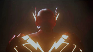 Man suit glowing lights face - free gaming wallpaper for desktop