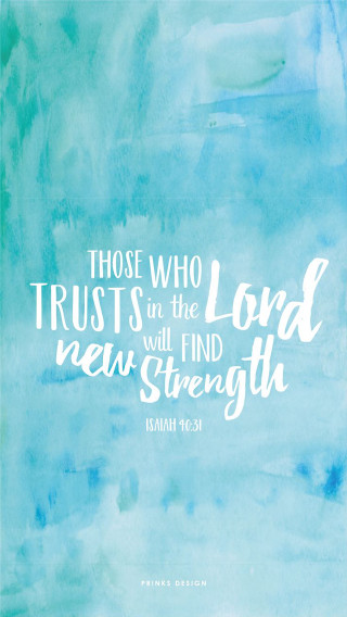 Blue watercolor bible verse painting - the lord free wallpaper for mobile