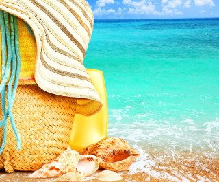 Beach chair hat starfish ocean - a beach chair free wallpaper