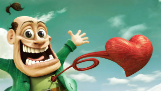 Cartoon character holding heart shaped - animated free wallpaper