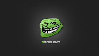 Green troll smile problem black - sticker free wallpaper