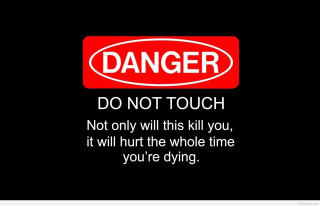 Red danger sign black background - sticker free wallpaper