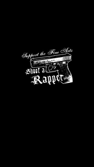 Gun shoot rapper black background - white ink free wallpaper