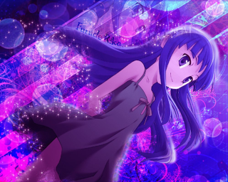 Girl long hair dress purple - bubble free wallpaper