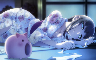 Woman pink piggybank blade kimono - chizuko yoshida free wallpaper
