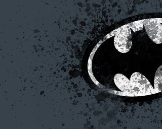 Batman symbol black background white 2 - bottom free wallpaper