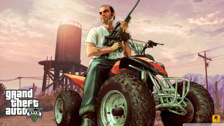 Man riding four wheeler gun - his hand in free wallpaper