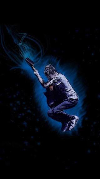 Man flying guitar white shirt - david boyd free wallpaper for mobile