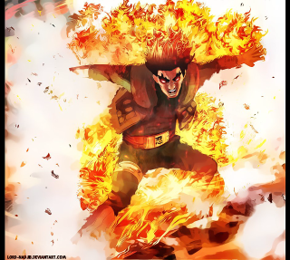 Fire flying man autumn leaves - his arm free wallpaper for tablet
