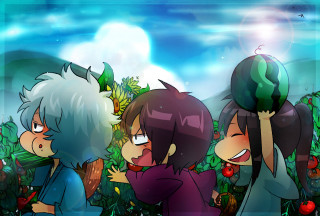 Three cartoon characters field plants - three cartoon character free wallpaper