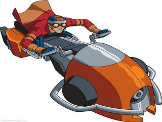 Cartoon character motorcycle helmet - vector free wallpaper