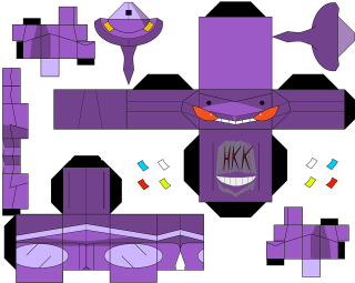 Purple monster paper model big - its face free wallpaper