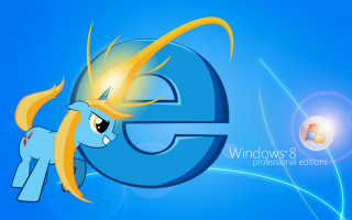 Cartoon pony windows8 logo blue - a cartoon pony free wallpaper