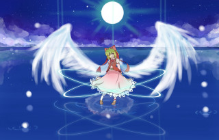 Anime character wings blue background - wing free wallpaper for desktop