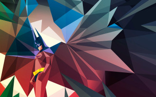Colorful abstract painting man bat - a cubist painting free wallpaper