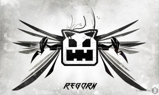 Black white logo scissors shield - artgem free wallpaper