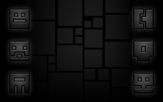 Black background squares numbers pattern - different size free wallpaper