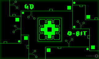 Green square cross black background - environment free wallpaper