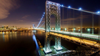 Bridge river night lights city 4 - christo free wallpaper