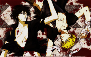 Man knife woman hairdo ground - blood free wallpaper for desktop