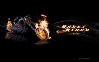 Motorcycle on fire ghost rider - fire free wallpaper