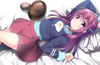 Girl laying bed hat ball - a hat free wallpaper