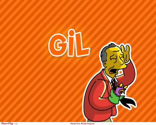 Cartoon mustache redshirt greenandredtie orangebackground - orange background free wallpaper