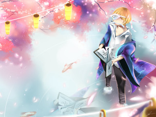 Woman blue coat rope book - a blue coat free wallpaper