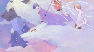 Group people snow mountain horse - a broom free wallpaper