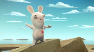 Cartoon rabbit rock star arms - neoprimitivism free wallpaper