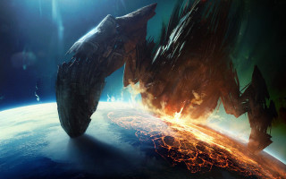 Sci fi space station planet - a sci free wallpaper