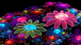 Psychedelic floral butterfly fluorescent colorful - fluorescent free wallpaper