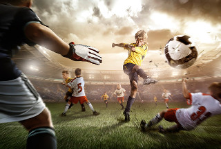 Soccer players field sky clouds - artur grottger free wallpaper for desktop