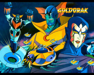 Cartoon two men spaceship space - a space station in the background free wallpaper