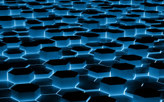 Blue black hexagonal group large - dark background free wallpaper