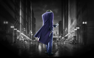 Man purple suit hat city - a city skyline in the background free wallpaper
