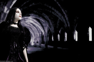Gothic woman dark tunnel arches - a dark tunnel free wallpaper