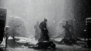 Group people rain umbrellas street - a street corner free wallpaper