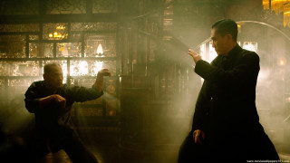 Black suit man cityscape night - cao buxing free wallpaper for desktop